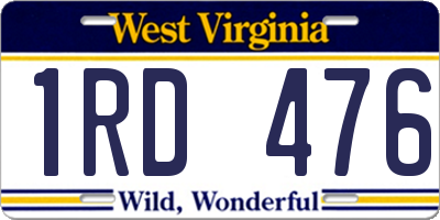 WV license plate 1RD476