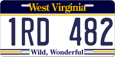 WV license plate 1RD482