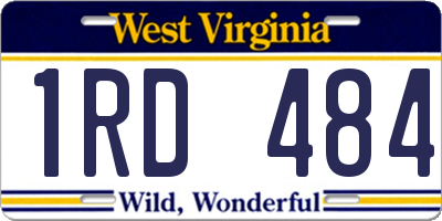 WV license plate 1RD484