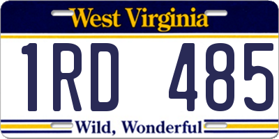 WV license plate 1RD485