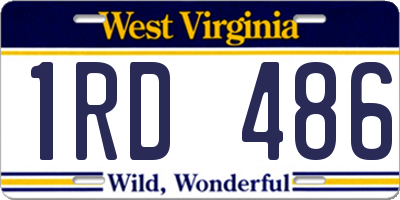 WV license plate 1RD486