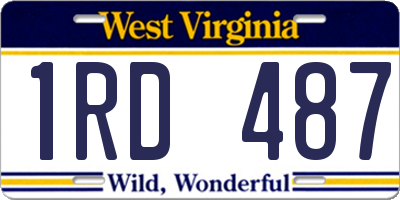 WV license plate 1RD487