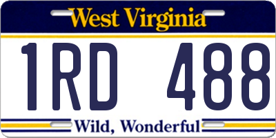 WV license plate 1RD488