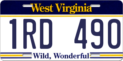 WV license plate 1RD490