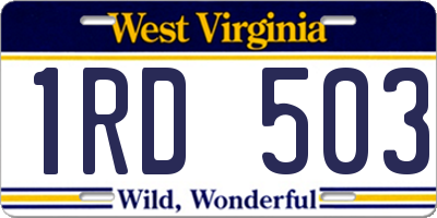 WV license plate 1RD503