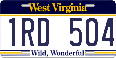 WV license plate 1RD504