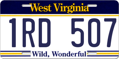 WV license plate 1RD507