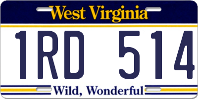 WV license plate 1RD514