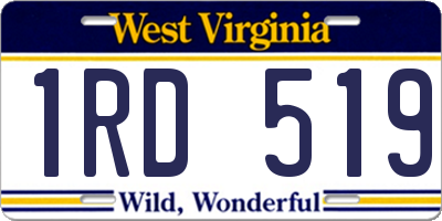 WV license plate 1RD519
