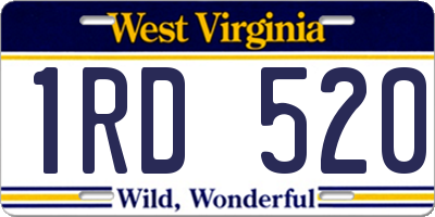 WV license plate 1RD520