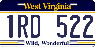 WV license plate 1RD522