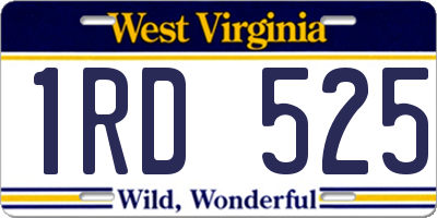 WV license plate 1RD525