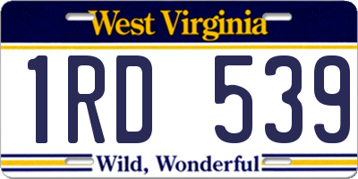 WV license plate 1RD539