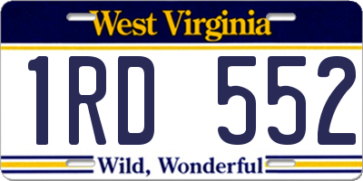 WV license plate 1RD552