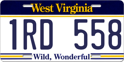 WV license plate 1RD558