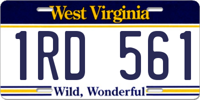 WV license plate 1RD561
