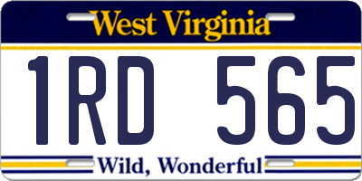 WV license plate 1RD565