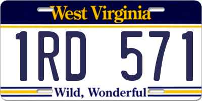 WV license plate 1RD571