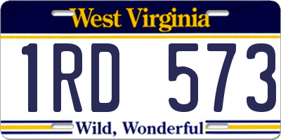 WV license plate 1RD573