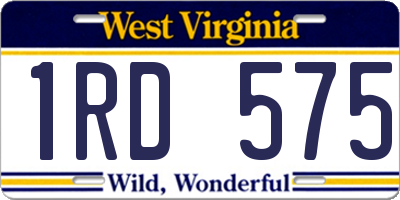 WV license plate 1RD575