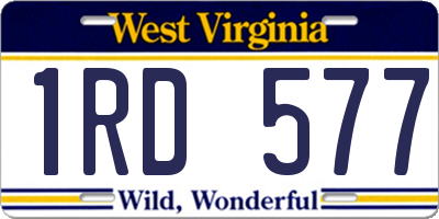 WV license plate 1RD577
