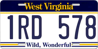 WV license plate 1RD578