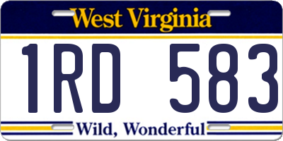 WV license plate 1RD583