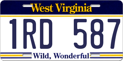 WV license plate 1RD587