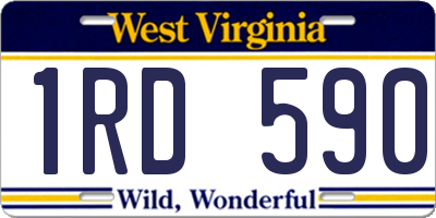 WV license plate 1RD590