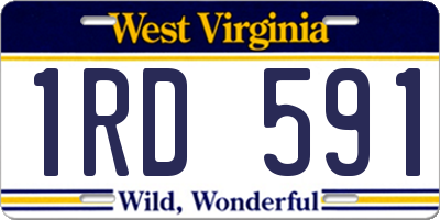 WV license plate 1RD591
