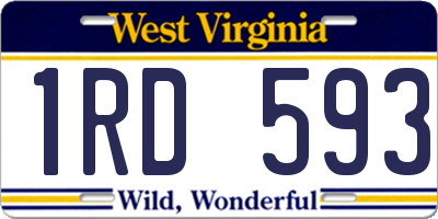 WV license plate 1RD593