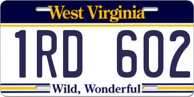 WV license plate 1RD602