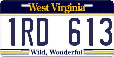 WV license plate 1RD613