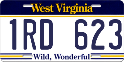 WV license plate 1RD623