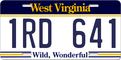 WV license plate 1RD641