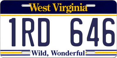 WV license plate 1RD646