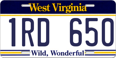 WV license plate 1RD650