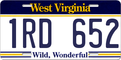WV license plate 1RD652