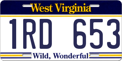 WV license plate 1RD653