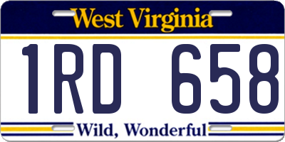 WV license plate 1RD658