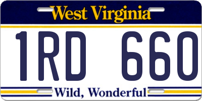 WV license plate 1RD660