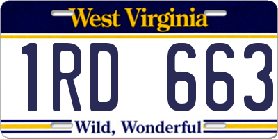 WV license plate 1RD663
