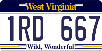 WV license plate 1RD667