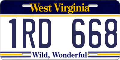 WV license plate 1RD668