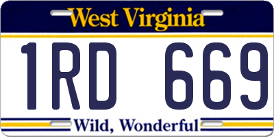 WV license plate 1RD669