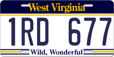 WV license plate 1RD677