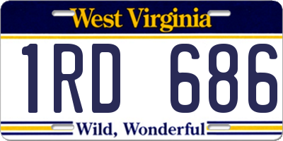 WV license plate 1RD686