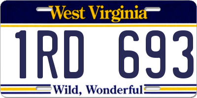 WV license plate 1RD693