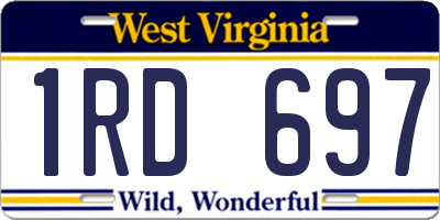 WV license plate 1RD697