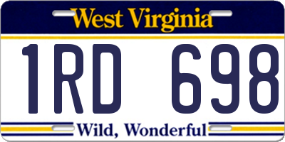 WV license plate 1RD698